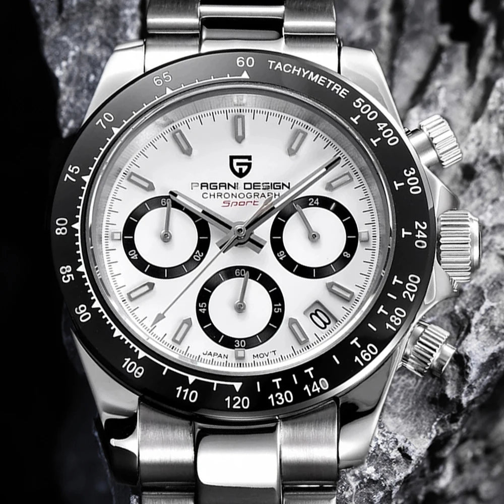 PAGANI DESIGN 2024 New PD-1644 Meteorite Dial Fashion Men Quartz Wristwatches 100M Sapphire Glass Chronograph relogio masculino