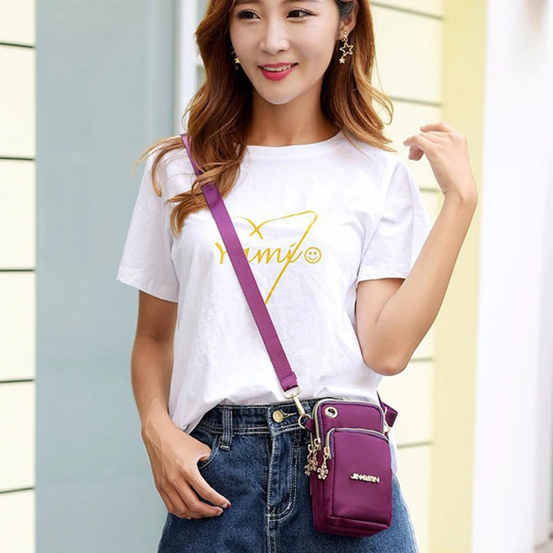 Casual Waterproof Nylon Crossbody Bags Women Messenger Shoulder Bag Female Small Cell Phone Handbags Purses Sports Pouch Bag