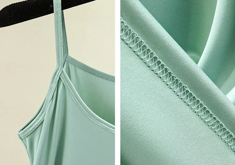 Full Slips Under Dress Women Summer Plus Size Sleeveless Satin Petticoat Underskirt Spaghetti Strap Women Sling Dress