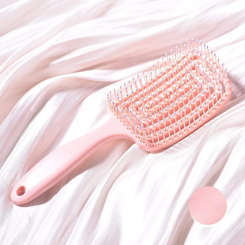 INS hair comb for women comb pink&purple Nordic style Elastic comb Macaron color Fluffy high cranial comb Massage comb for woman