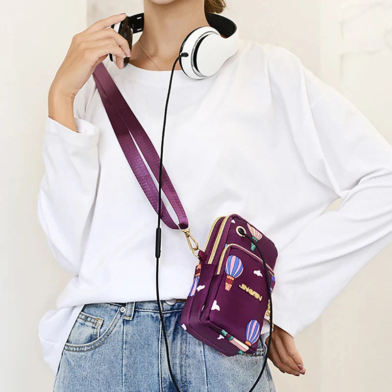 Casual Waterproof Nylon Crossbody Bags Women Messenger Shoulder Bag Female Small Cell Phone Handbags Purses Sports Pouch Bag