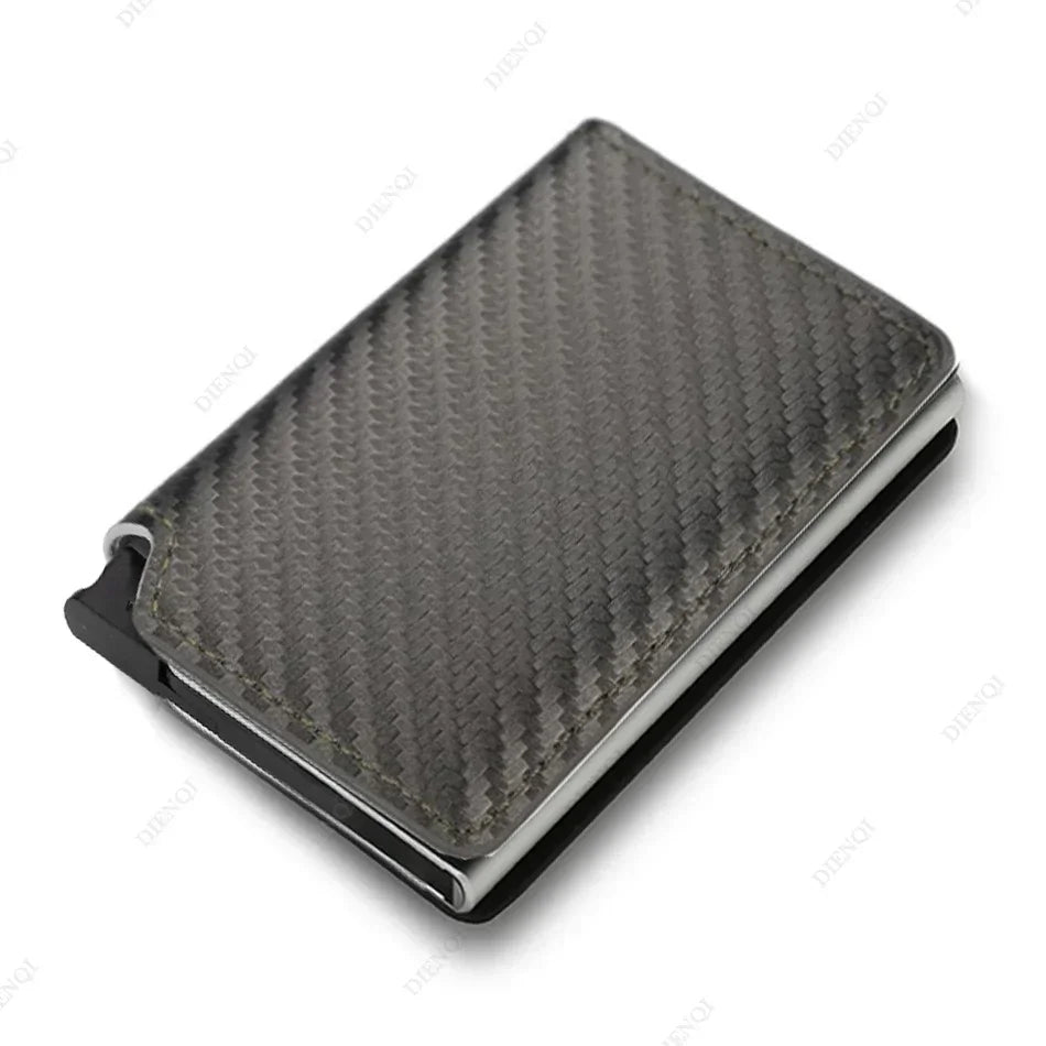 Rfid Credti Card Holders Men Wallets Anti Theft Carbon Fiber Bank Cardholder Case Slim Thin Smart Wallet Pop Up Black Walet New