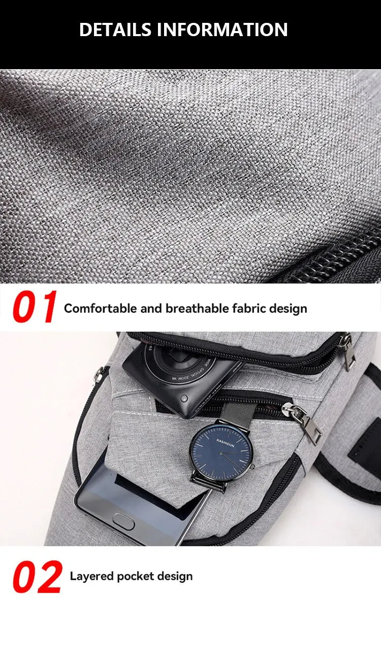 Clearance_New Multifunctional Crossbody Bag Usb Charging Leisure Sports Large Capacity Chest Bag For Men_Continuous updates