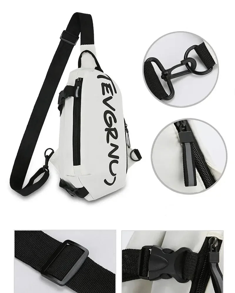 Nylon Chest Bag Trendy and Fashionable Women's Shoulder Bag Sports and Leisure Men's Oblique Straddle Bag