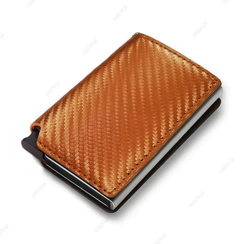 Rfid Credti Card Holders Men Wallets Anti Theft Carbon Fiber Bank Cardholder Case Slim Thin Smart Wallet Pop Up Black Walet New