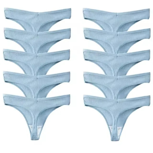 10Pcs/Set Women's New Thong Underwear Cotton Thread Underwear Fashionable Sexy Sports Pants Underwear Soft Comfortable Thong