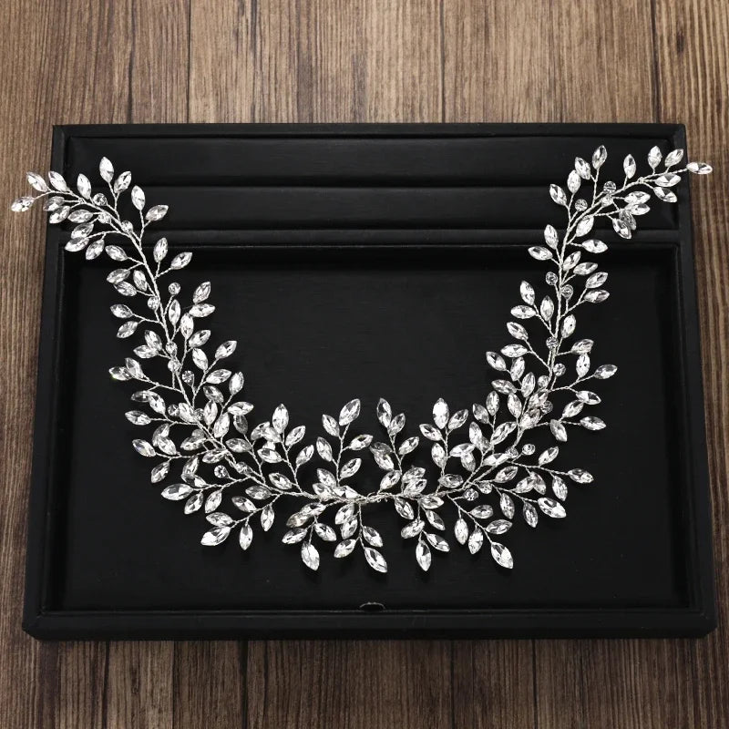 Luxurious Flower Headbands Tiaras Wedding Hair Accessories For Women Bride Hair Jewelry Bridal Headband Headpiece Party Hairband