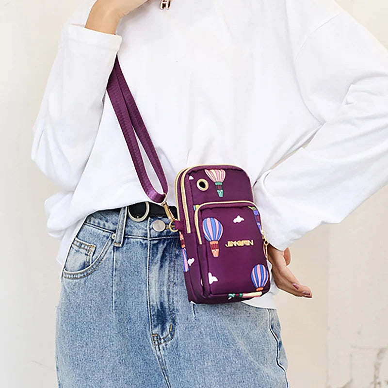 Casual Waterproof Nylon Crossbody Bags Women Messenger Shoulder Bag Female Small Cell Phone Handbags Purses Sports Pouch Bag