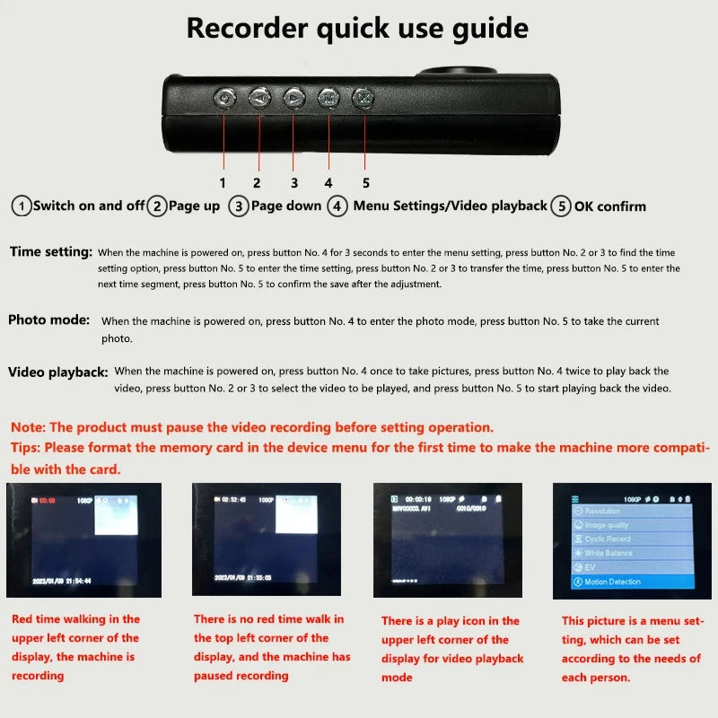 Dash Cam W/ IR Night Vision Loop Recording & 2" IPS Screen 1080P 3 Camera , DVR recorder, video recorder, Vehicle DVR
