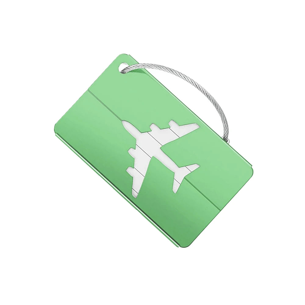 Aluminum Alloy Travel Luggage Tag Hanging Tag Suitcase Tag Plane With Name ID Cards Anti-lost Solid Color Travel Accessories.zmt
