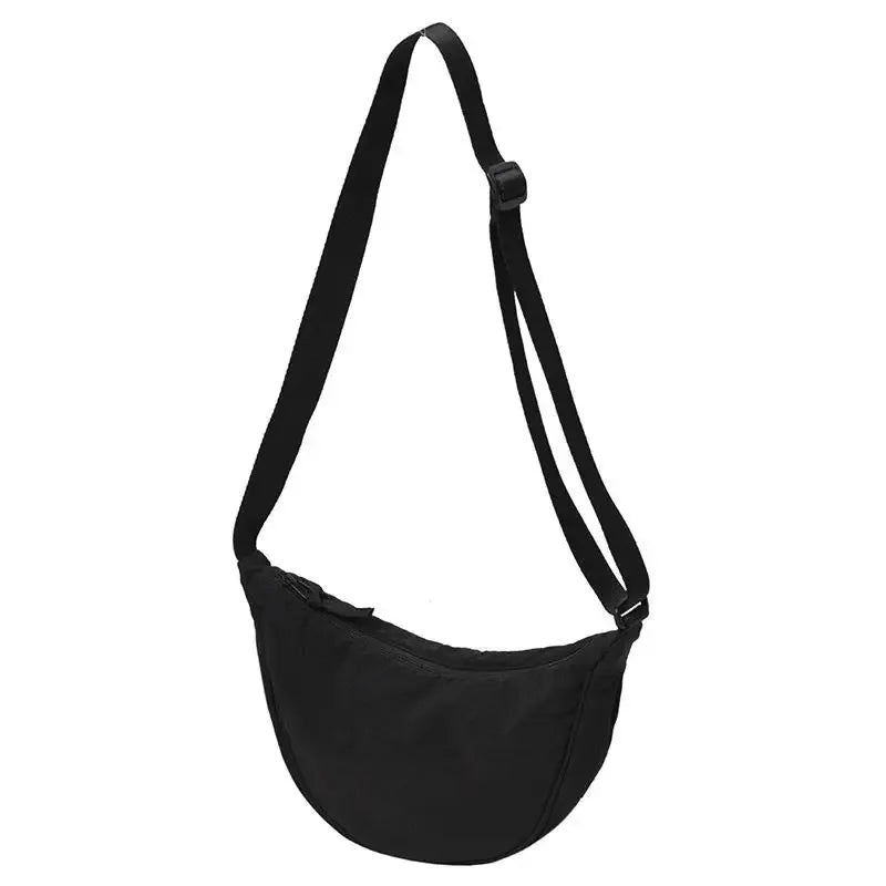 New Simple and Casual Solid Color Nylon Large Capacity Women's Dumpling Bag Shoulder Bag for Travel and Commuting