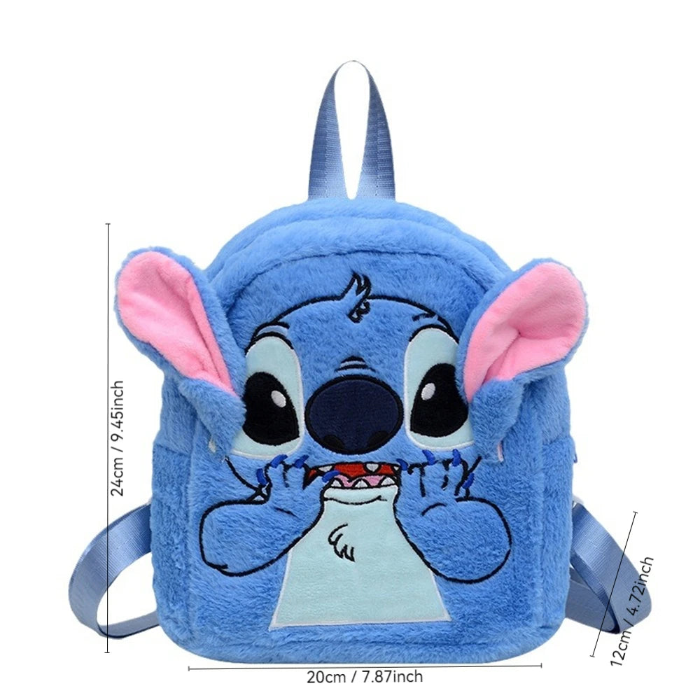 New Plush Backpack Ins Japanese Blue Stitch Funny Cartoon Large-Capacity Student Backpack Kindergarten Bag Child Gift