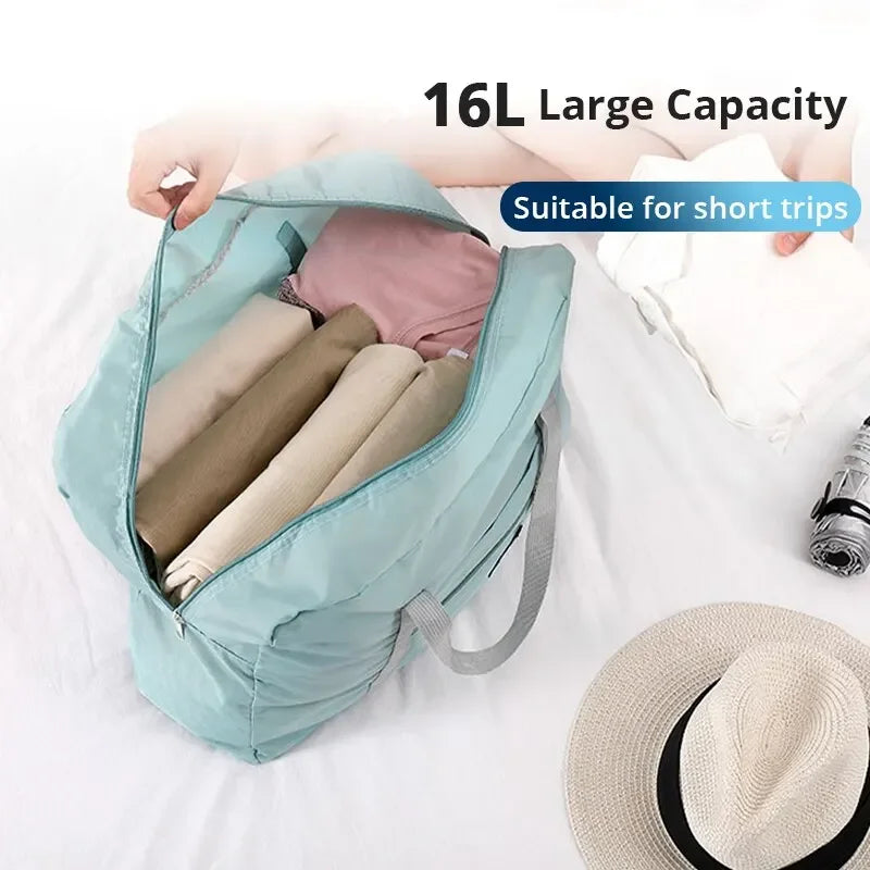 2 Pack Foldable Travel Duffel Bag for Airlines Carry on Bag Weekender Overnight Hospital Tote Bag Gym Duffel Bag Women Men