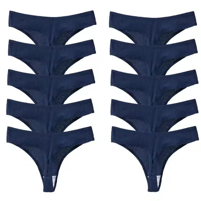 10Pcs/Set Women's New Thong Underwear Cotton Thread Underwear Fashionable Sexy Sports Pants Underwear Soft Comfortable Thong