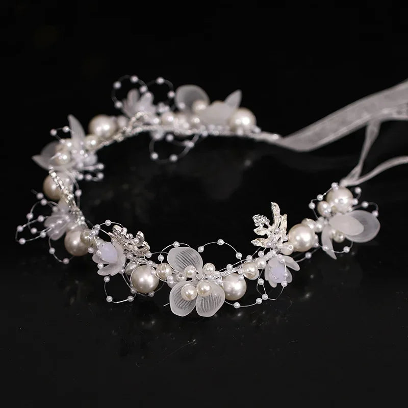 Luxurious Flower Headbands Tiaras Wedding Hair Accessories For Women Bride Hair Jewelry Bridal Headband Headpiece Party Hairband
