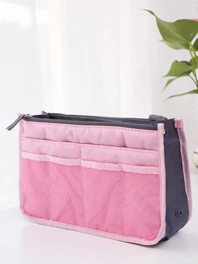 Multi Functional Large Capacity Makeup Bag Portable Double Zipper Toiletries Travel Storage Bag Mommy Bag Multi Pocket Cosmetic