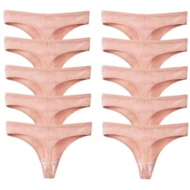 10Pcs/Set Women's New Thong Underwear Cotton Thread Underwear Fashionable Sexy Sports Pants Underwear Soft Comfortable Thong