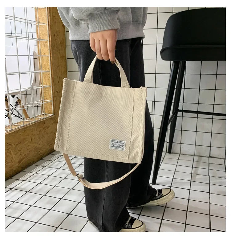 Women Handbag Simple Corduroy Portable Large Capacity HandBag Ins Fashion Trend Small Square Handbag Single Shoulder Bags