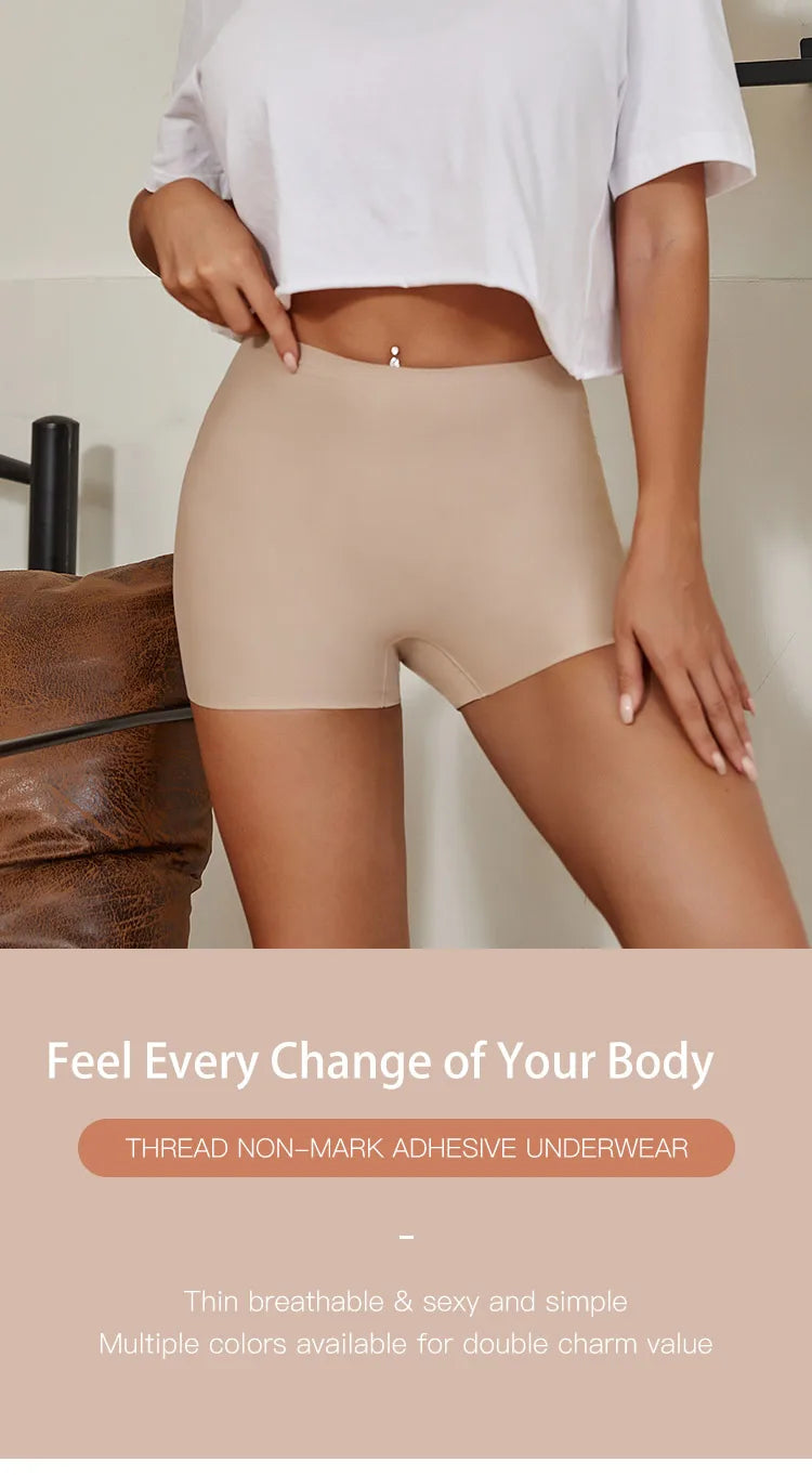 Hot Sale Ladies Seamless Ice Silk Solid Biker Shorts Boxer Short Leggings Sports Yoga Pants Women's Shorts Panties T1584