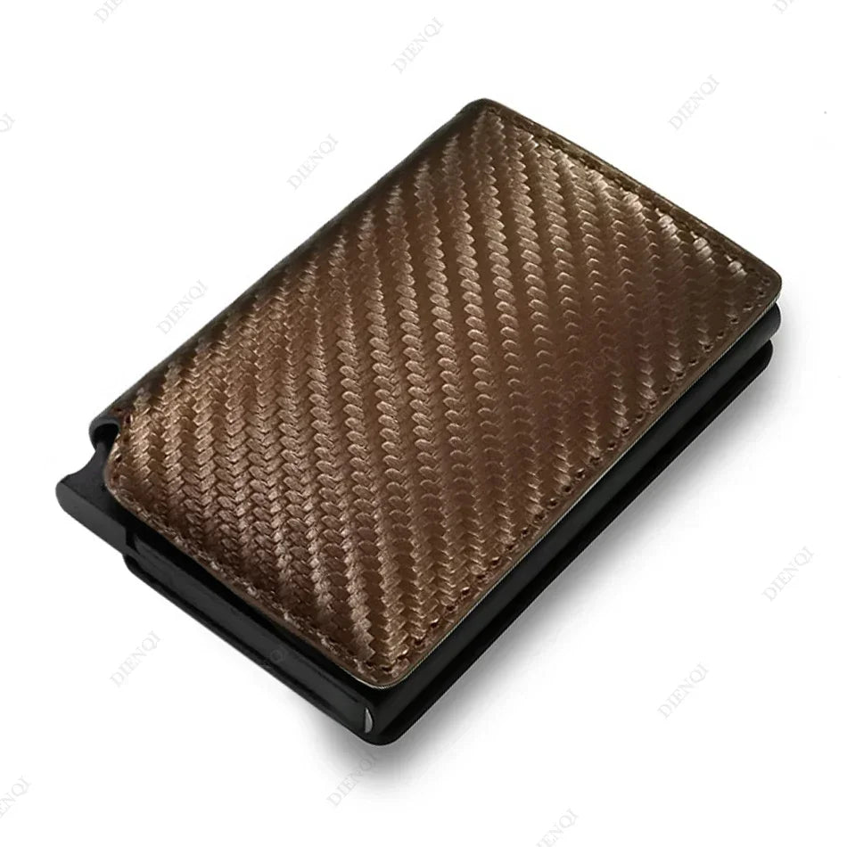 Rfid Credti Card Holders Men Wallets Anti Theft Carbon Fiber Bank Cardholder Case Slim Thin Smart Wallet Pop Up Black Walet New