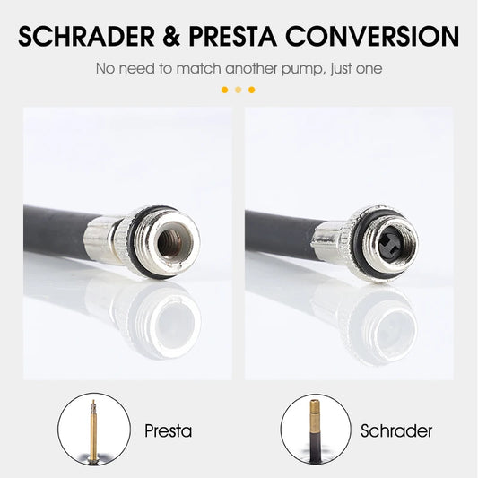 WEST BIKING Mini Bike Pump 100PSI Schrader Presta Valve MTB Road Cycling Pump Aluminum Alloy Bicycle Hand Air Pump Tire Inflator