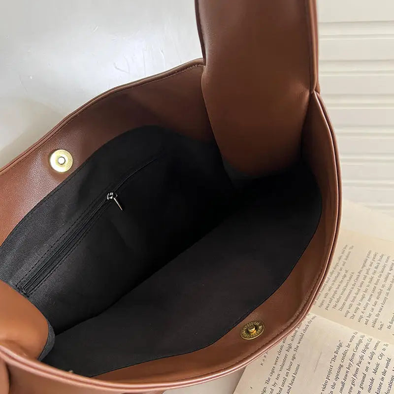 1pcs Leather Tote Purse Stylish Casual Trendy Large Soft Shoulder Bag