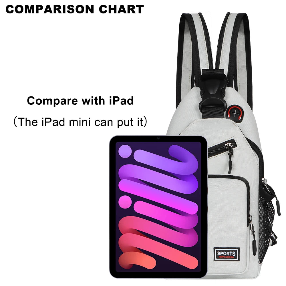 Geestock Small Crossbody Bags For Women Sling Chest Bag Female Mini Travel Sport Shoulder Pack Messenger Bags With Earphone Hole