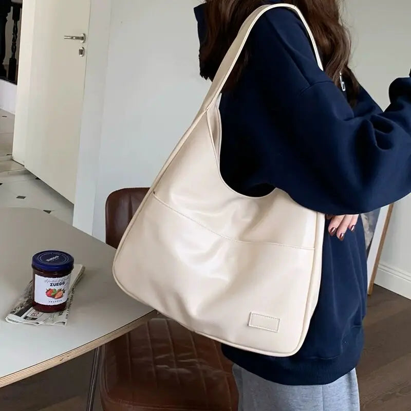 1pcs Leather Tote Purse Stylish Casual Trendy Large Soft Shoulder Bag