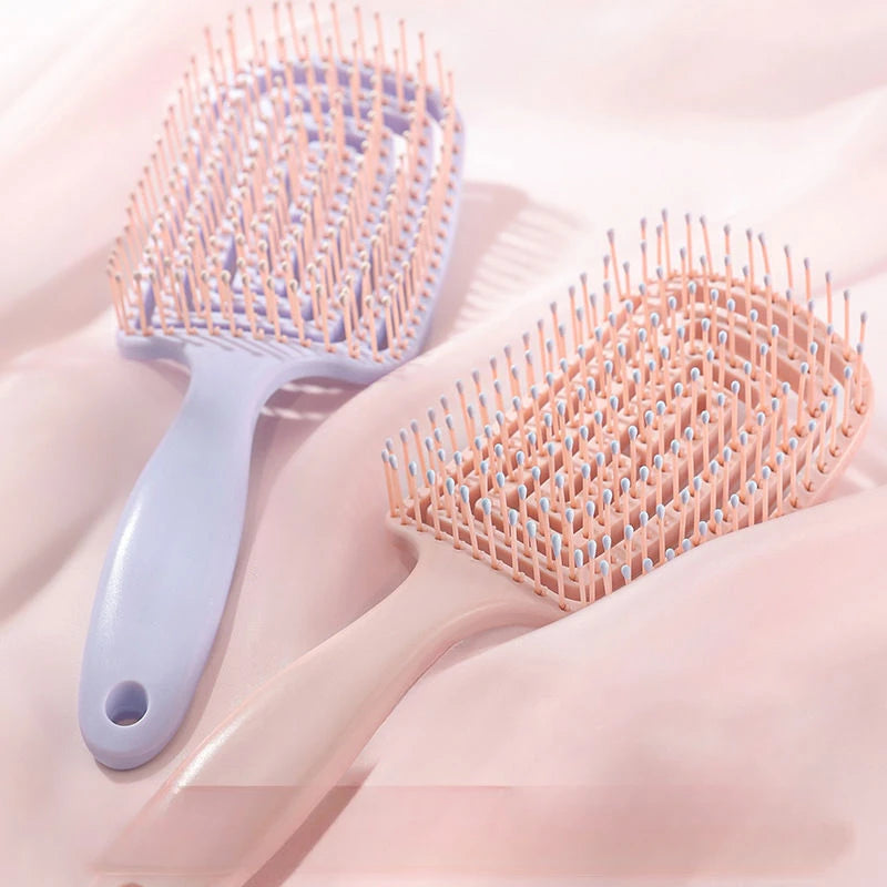 INS hair comb for women comb pink&purple Nordic style Elastic comb Macaron color Fluffy high cranial comb Massage comb for woman