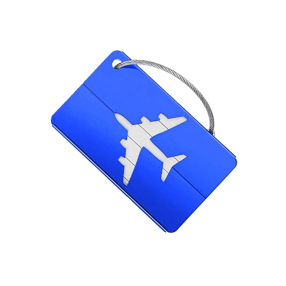 Aluminum Alloy Travel Luggage Tag Hanging Tag Suitcase Tag Plane With Name ID Cards Anti-lost Solid Color Travel Accessories.zmt