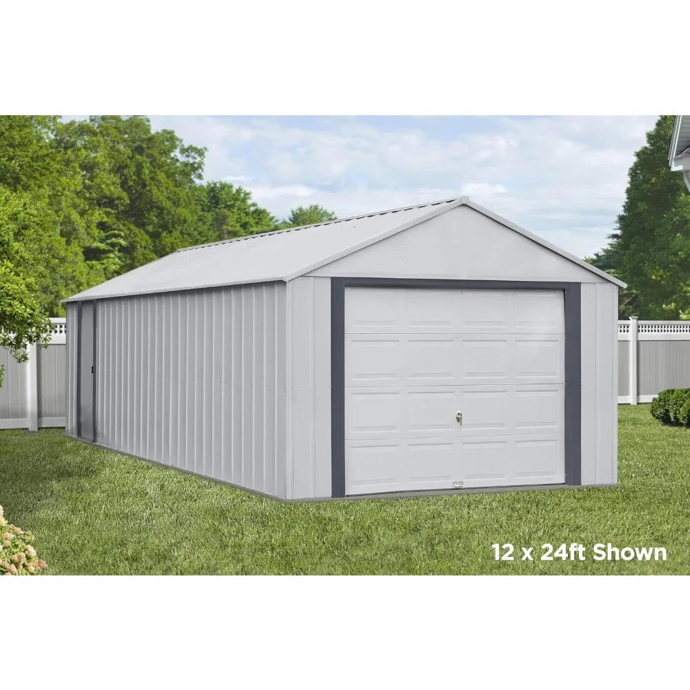 Galvanized Steel Wall Storage for Building, Ultra-High Wall, Storage Shed with Ultra Wide Rolling Shutter Door, 12 in x 24 in