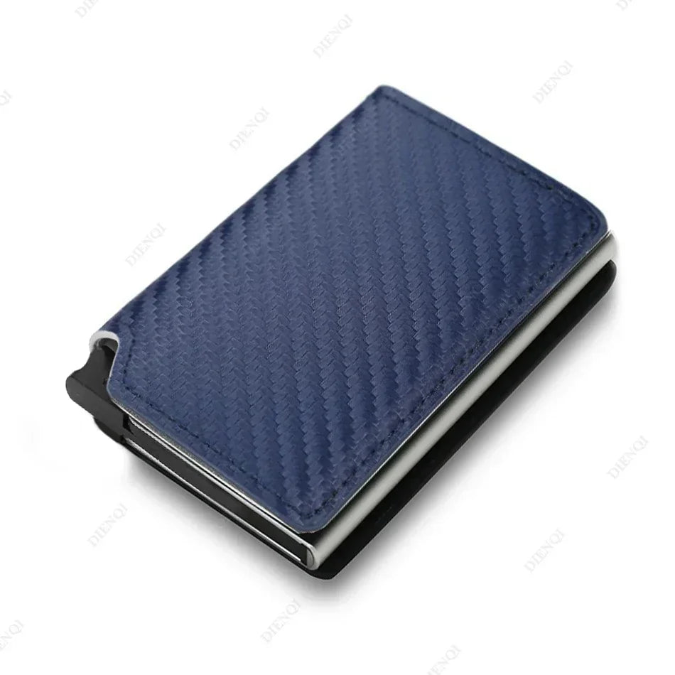 Rfid Credti Card Holders Men Wallets Anti Theft Carbon Fiber Bank Cardholder Case Slim Thin Smart Wallet Pop Up Black Walet New