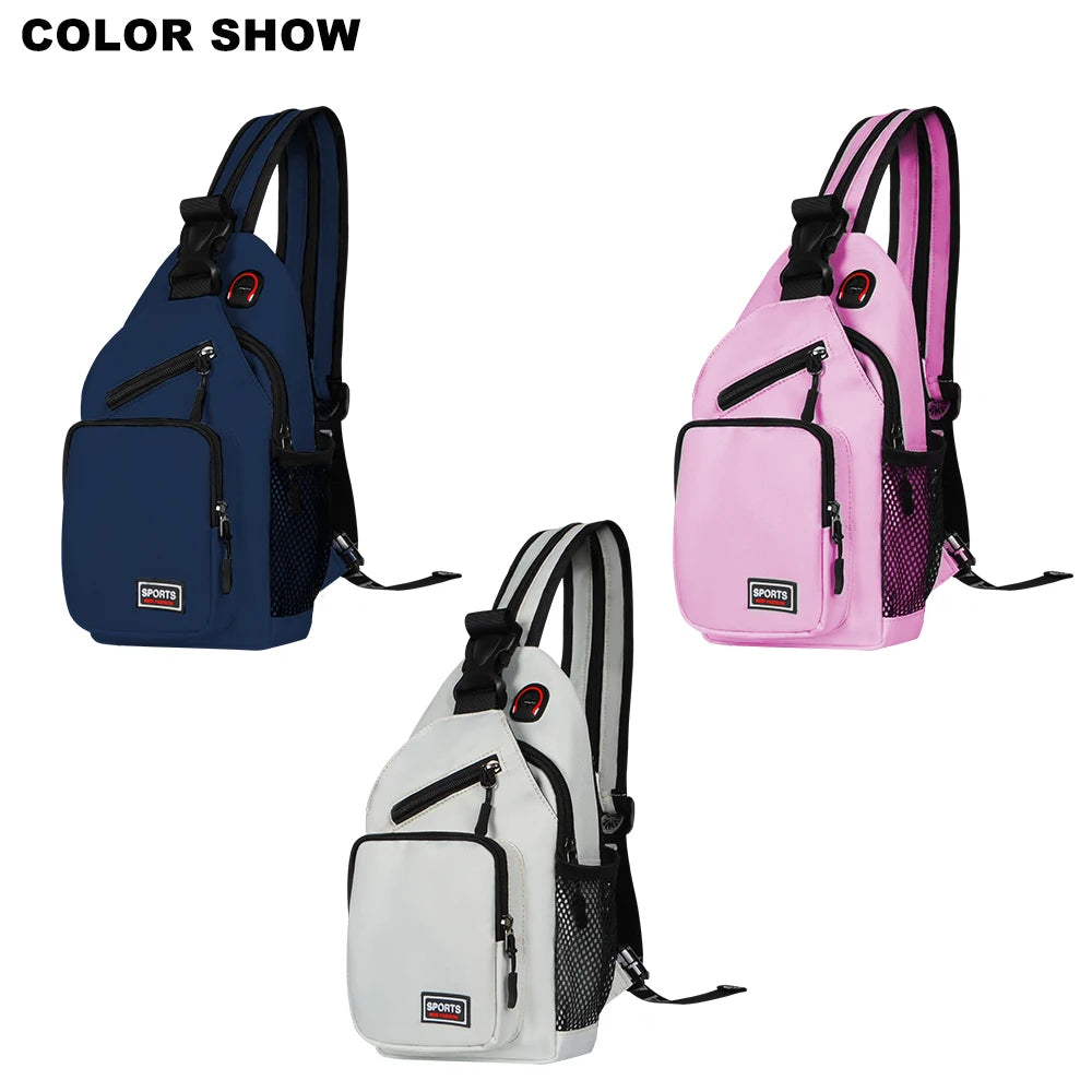 Geestock Small Crossbody Bags For Women Sling Chest Bag Female Mini Travel Sport Shoulder Pack Messenger Bags With Earphone Hole