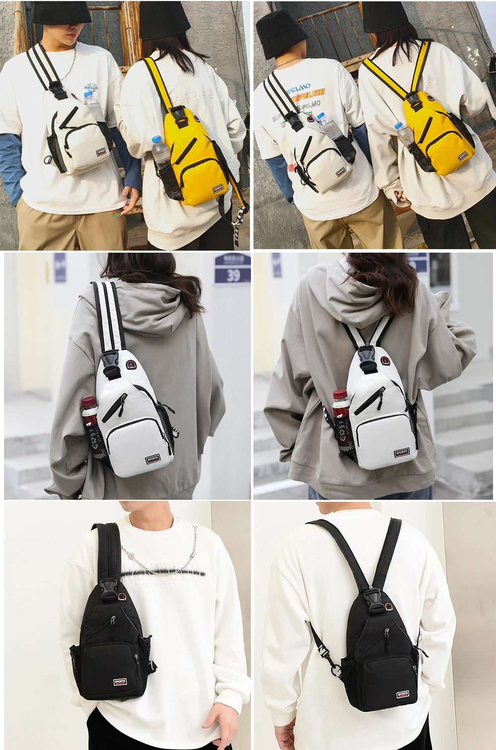 Geestock Small Crossbody Bags For Women Sling Chest Bag Female Mini Travel Sport Shoulder Pack Messenger Bags With Earphone Hole