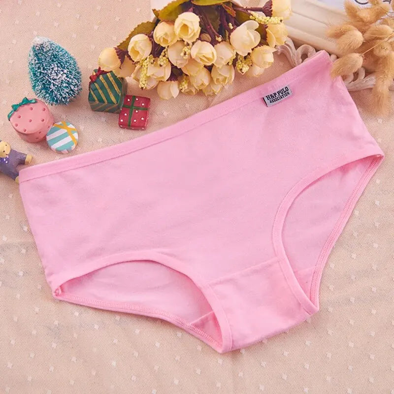 7Pcs/Lot Women's Panties Cotton Plus Size Underwear Girls Briefs Breathable Solid Color Panty Underpant Female Lingerie M-4XL