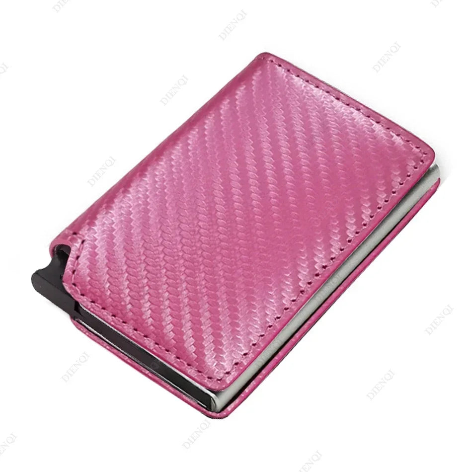 Rfid Credti Card Holders Men Wallets Anti Theft Carbon Fiber Bank Cardholder Case Slim Thin Smart Wallet Pop Up Black Walet New