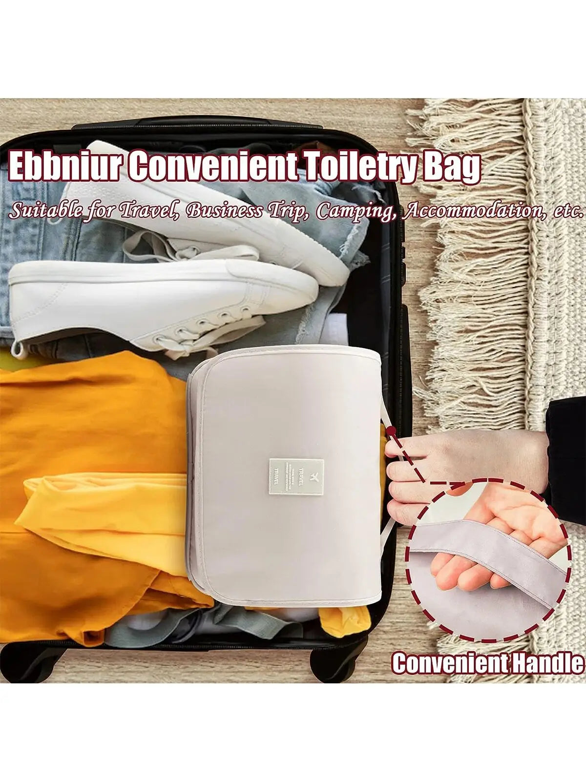 Travel Makeup Bag Waterproof Toiletries Organizer High Quality Women Neceser Bathroom Hook Wash Pouch Hook Makeup Storage Bag