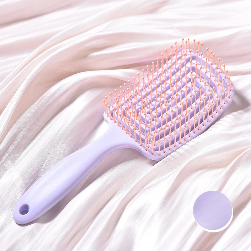 INS hair comb for women comb pink&purple Nordic style Elastic comb Macaron color Fluffy high cranial comb Massage comb for woman