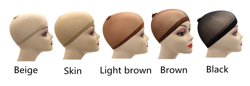 2pcs/Bag Top Stocking Wig Cap Hair Net For Weave Hair Wig Nets Black Brown Stretch Mesh Wig Cap For Making Wigs