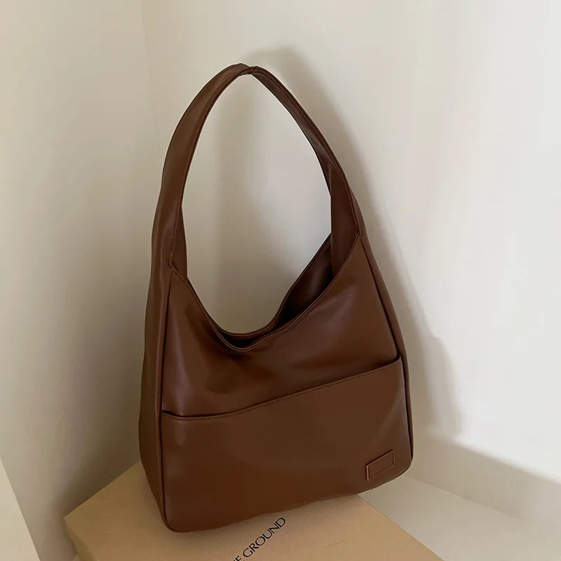 1pcs Leather Tote Purse Stylish Casual Trendy Large Soft Shoulder Bag