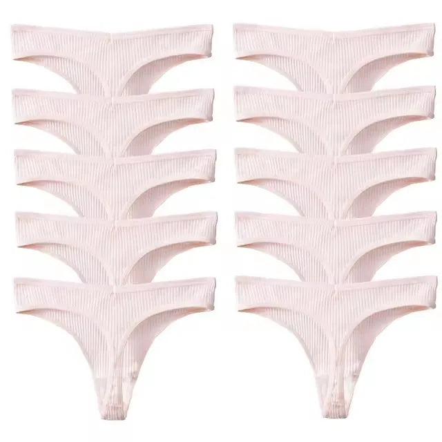 10Pcs/Set Women's New Thong Underwear Cotton Thread Underwear Fashionable Sexy Sports Pants Underwear Soft Comfortable Thong