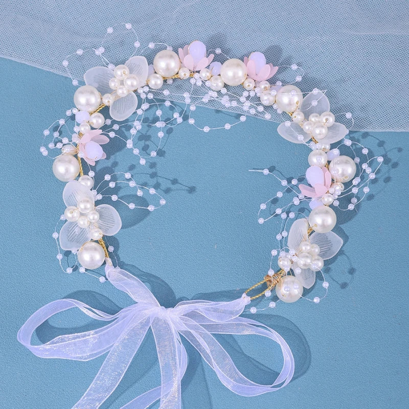 Luxurious Flower Headbands Tiaras Wedding Hair Accessories For Women Bride Hair Jewelry Bridal Headband Headpiece Party Hairband