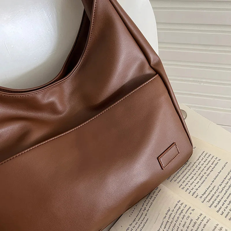 1pcs Leather Tote Purse Stylish Casual Trendy Large Soft Shoulder Bag