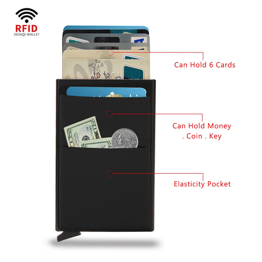 Rfid Credit Card Holder Men Thin Slim Mini Minimalist Wallets Luxury Metal Bank ID Cardholer Case Wallet for Men Carteras Choice