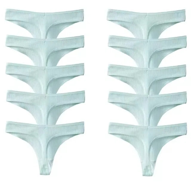 10Pcs/Set Women's New Thong Underwear Cotton Thread Underwear Fashionable Sexy Sports Pants Underwear Soft Comfortable Thong