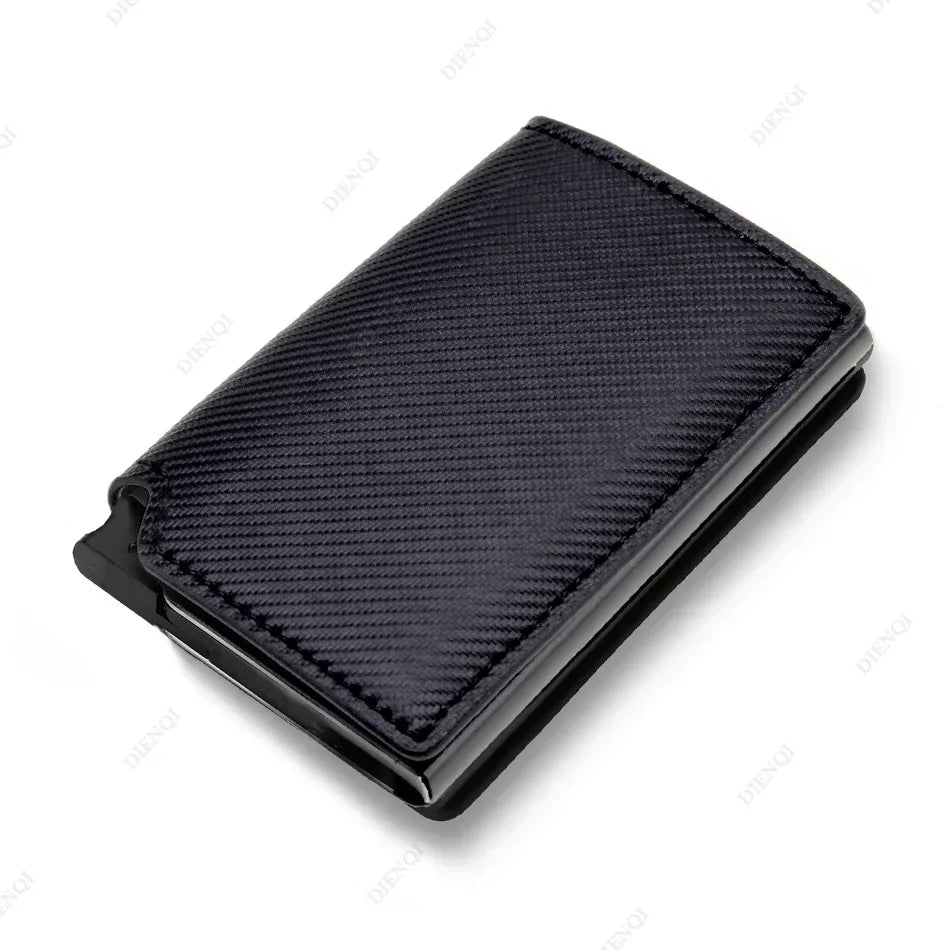 Rfid Credti Card Holders Men Wallets Anti Theft Carbon Fiber Bank Cardholder Case Slim Thin Smart Wallet Pop Up Black Walet New