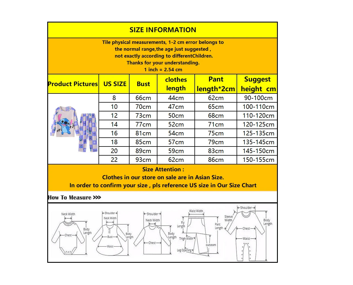 New Spring Children's Clothing Sets Stitch Angel Boy Sleepwear Long sleeved pants Clothes Kids Pajamas Set Baby Girls Pyjamas