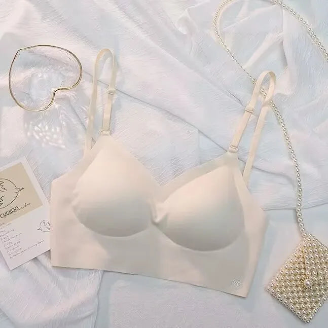Clearance_UBAU Summer Sexy Bra Women's Slim U-shaped Seamless Backless Underwear Triangle Cup Gathering Bra Women's Sexy Lingeri
