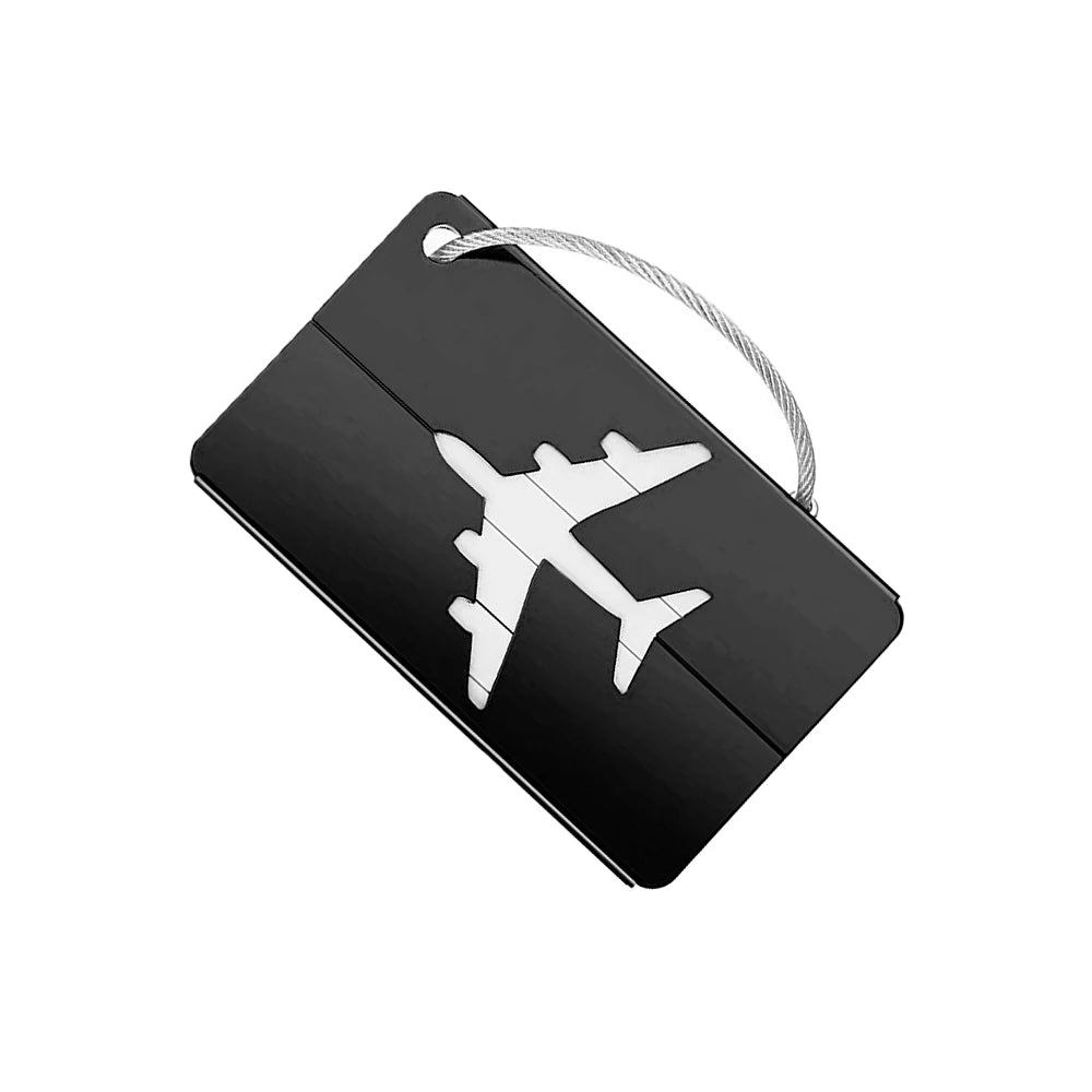 Aluminum Alloy Travel Luggage Tag Hanging Tag Suitcase Tag Plane With Name ID Cards Anti-lost Solid Color Travel Accessories.zmt