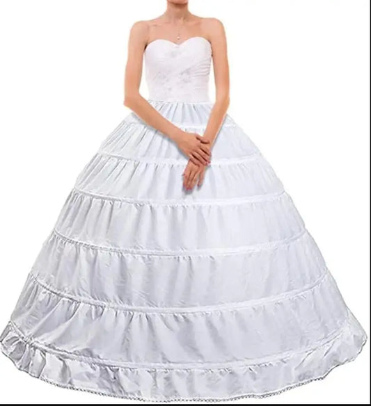 2025 New 6 Hoop Crinoline Black White Long Wedding Petticoat Ball Gown Dress Underskirt Skirt Half Slips Wedding Accessories